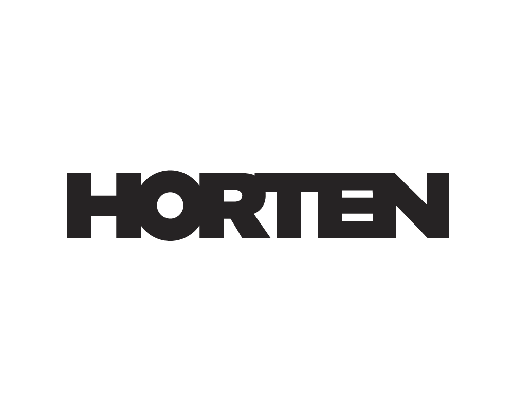 HORTEN logo i sort på hvid baggrund