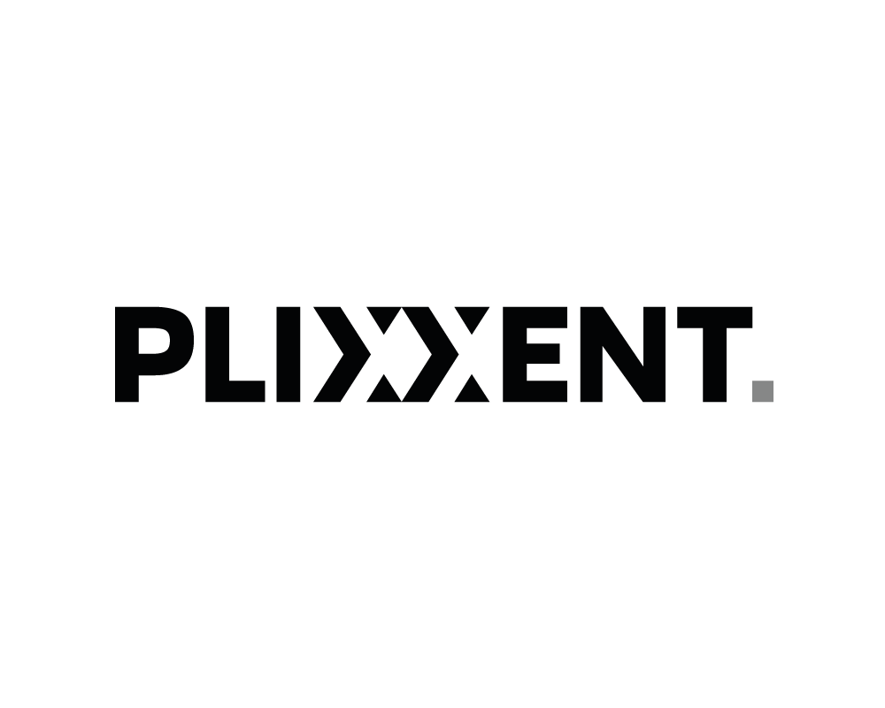 PLIXxENT logo med sort tekst og grå detaljer