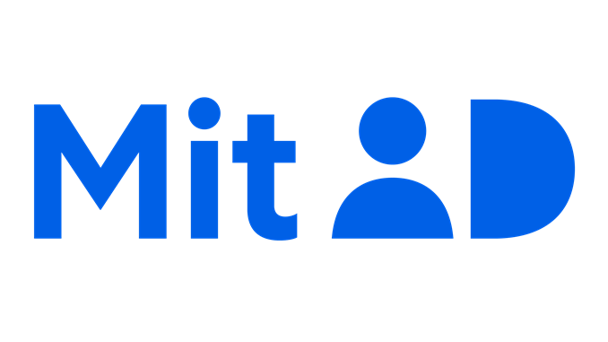 MitID logo i blå farve med tekst og ikon