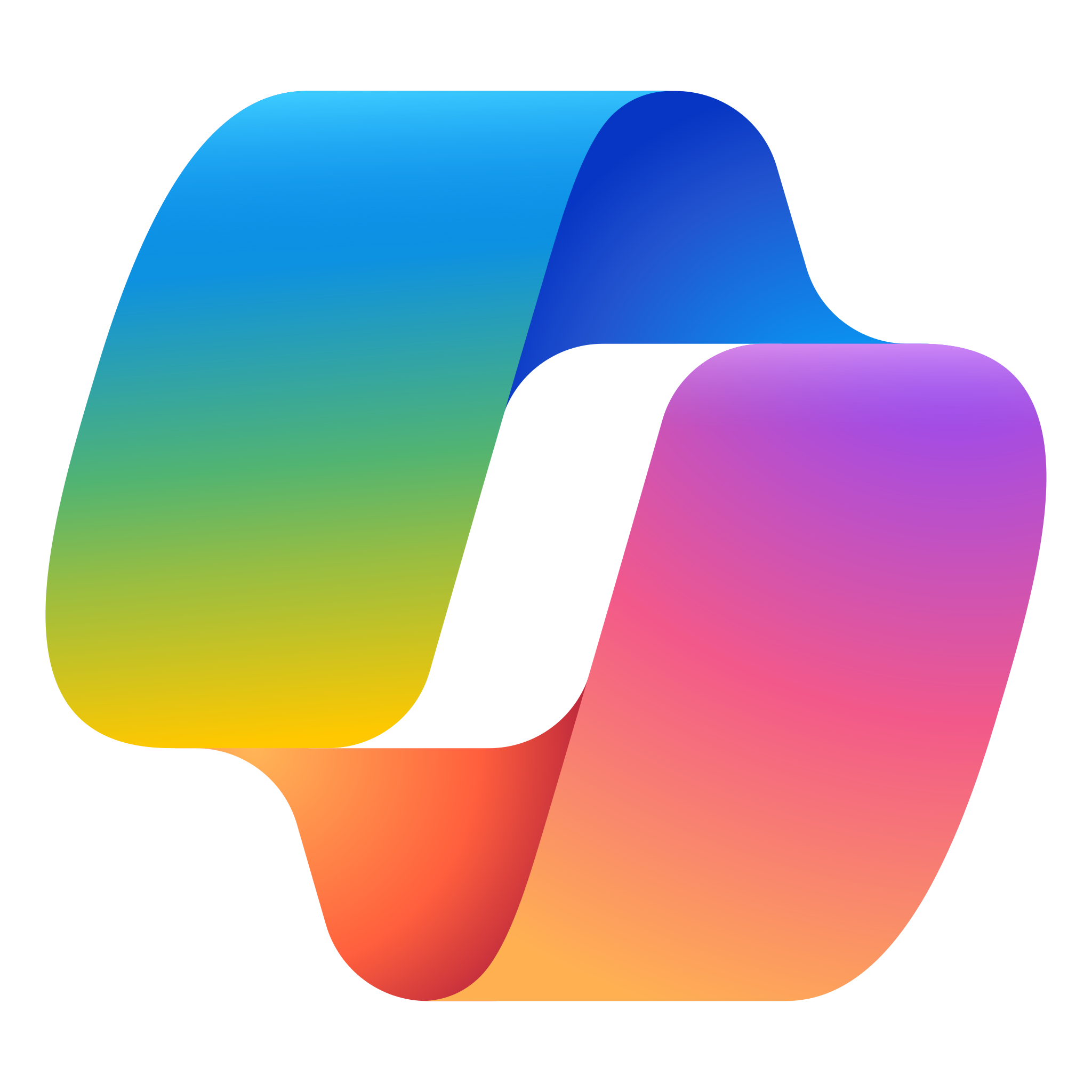 Farverigt gradient logo med glatte bøjede former