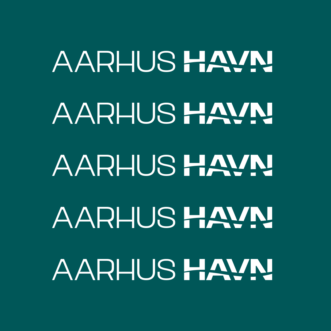 Fem gentagelser af Aarhus Havns logo