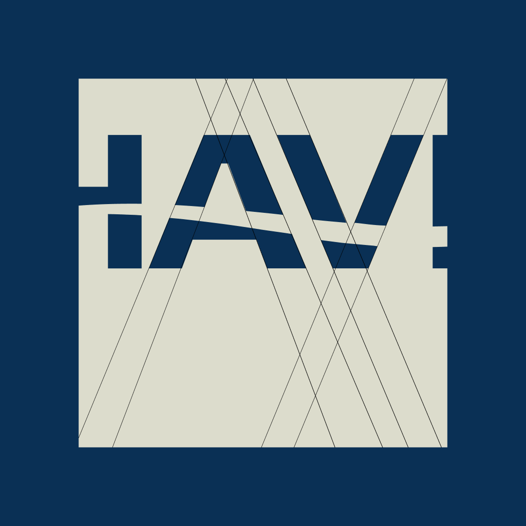 Udsnit af Aarhus Havns logo som viser arbejdtslinjer og forhold mellem bogstaver